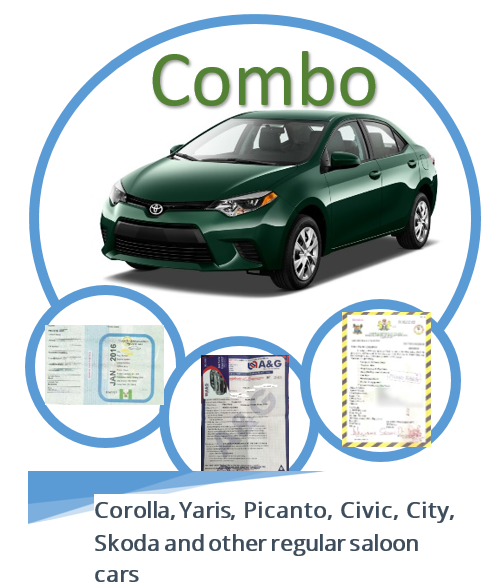 Corolla, Yaris... (Vehicle License + Road Worthiness + Insurance )